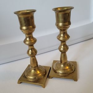 Brass Candle Holders, Set of 2, Vintage MCM